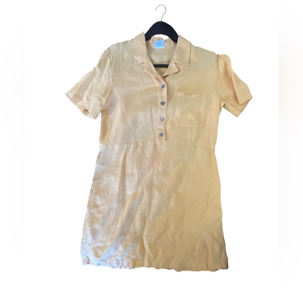 CLICK 💯 Linen Knee Length DRESS  Pale Oray  Size M NWOT